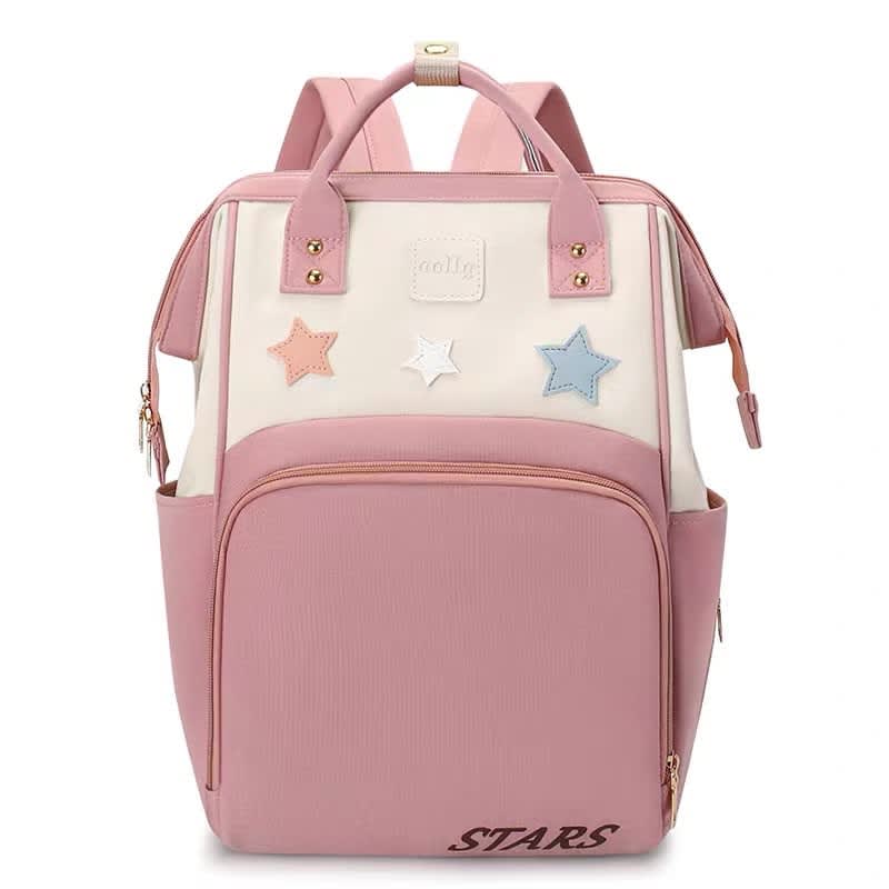 Mochila Maternal Stars Negro, Gris y Rosa 3