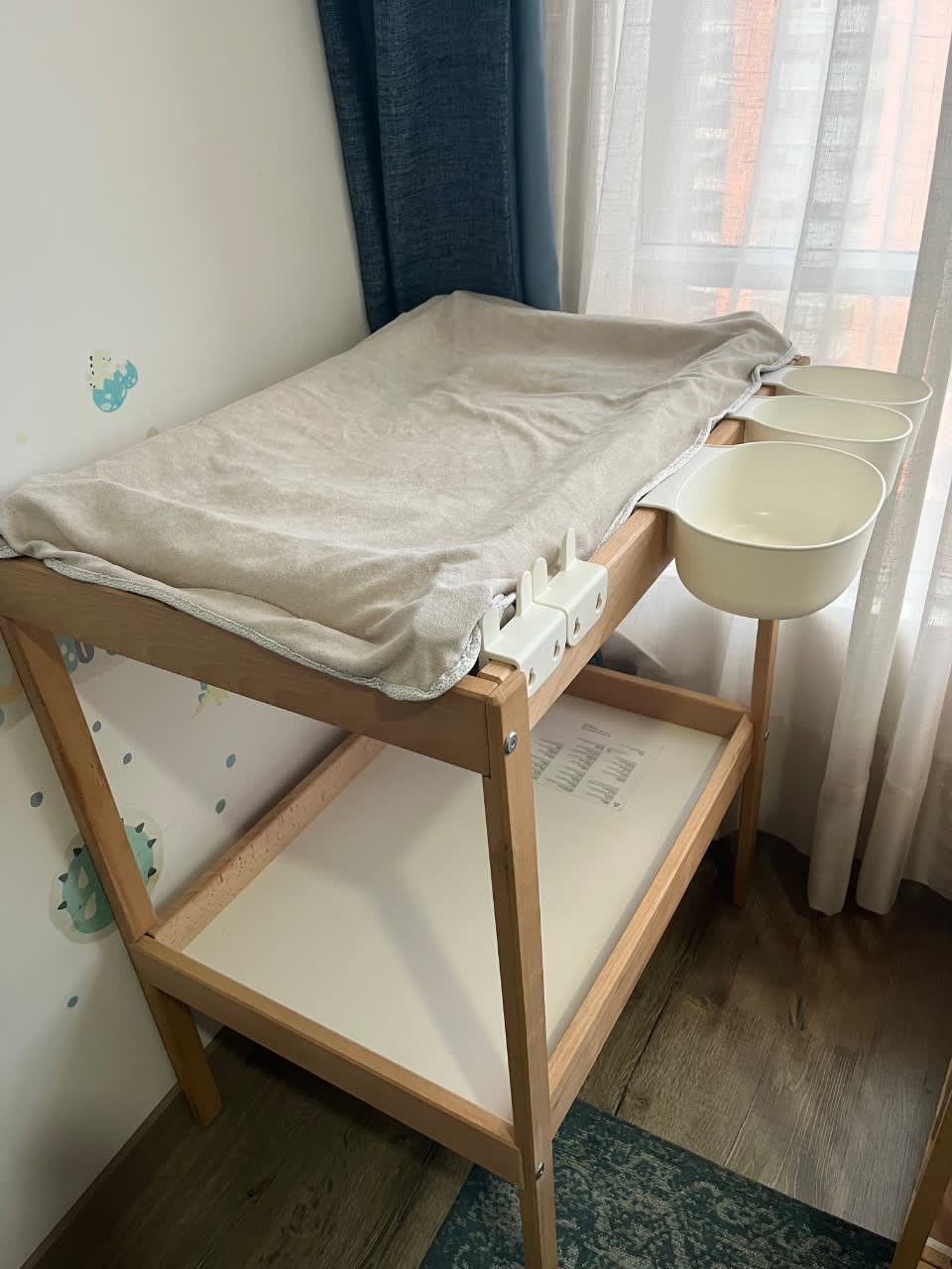 Combo IKEA cambiador madera  2