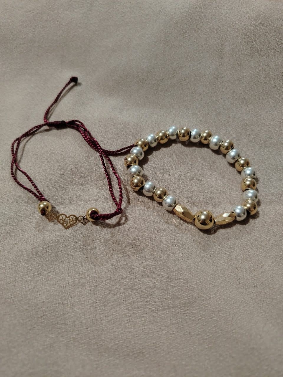 Pulseras marrón y dorado 4