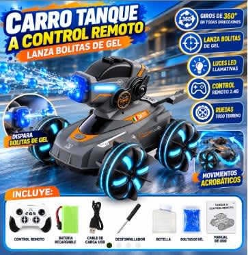 CARRO LANZADOR DE HIDROGEL A CONTROL REMOTO 360