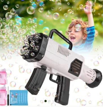 PISTOLA ELECTRICA DE BURBUJAS RECARGABLE