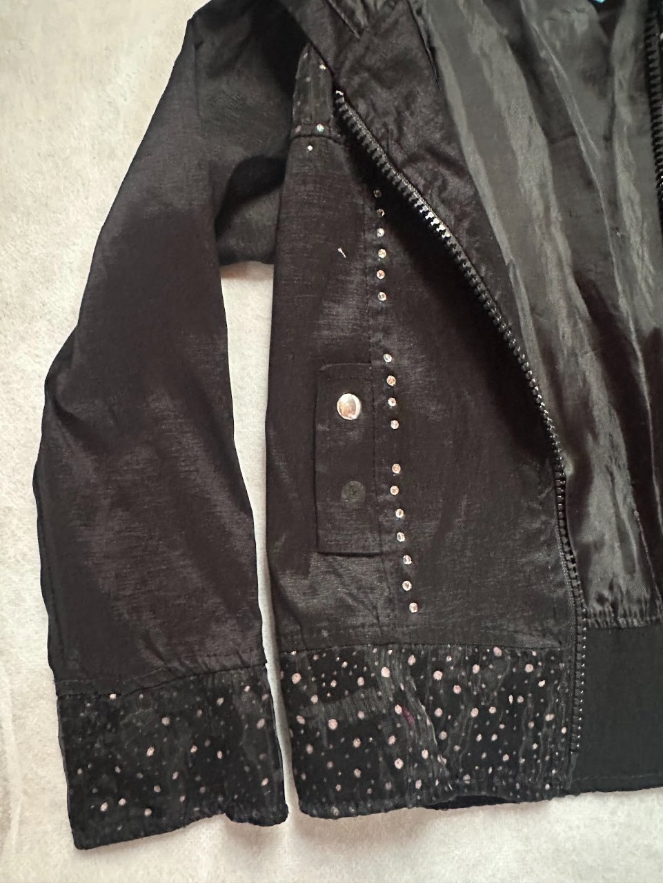 Chaqueta Negra Niña Talla 6 con Apliques Brillantes 3