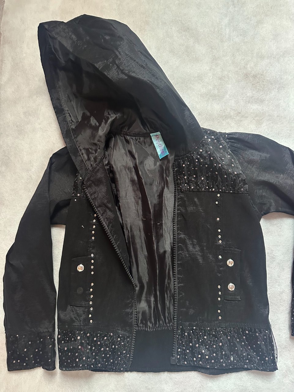 Chaqueta Negra Niña Talla 6 con Apliques Brillantes 5
