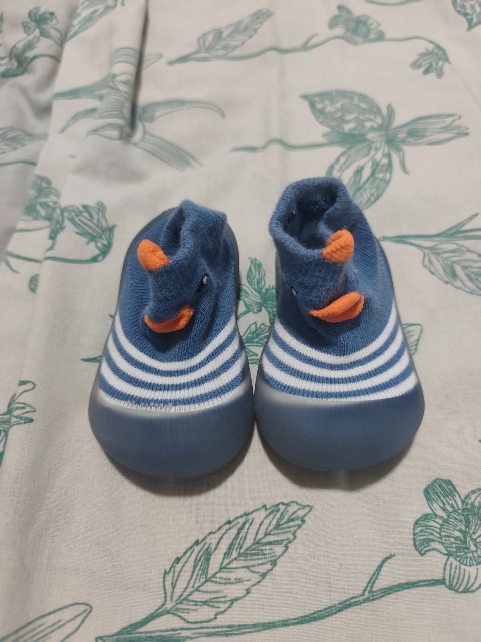 Botines Antideslizantes Bebé Azul con Carita