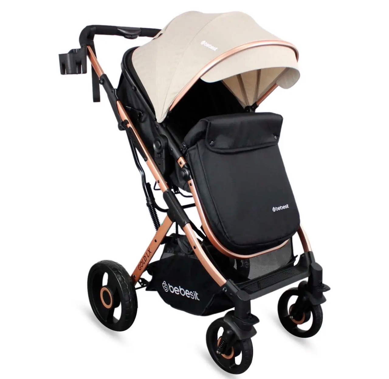 Coche Bebe Travel System Moises Reversible Gold LX Beige Cubrepies Bebesit 4