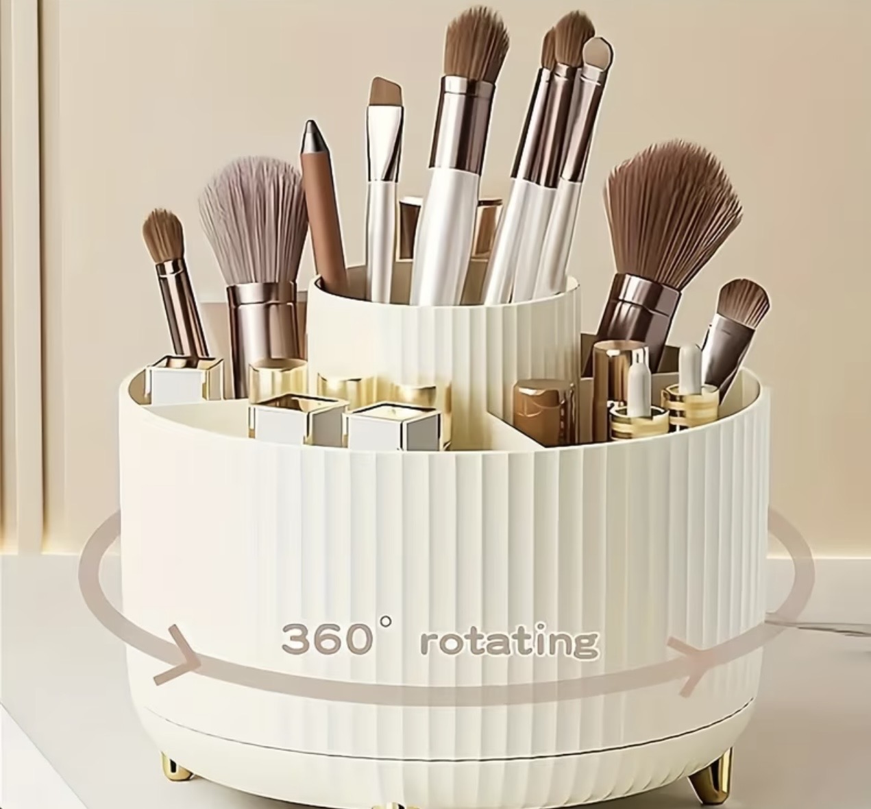 Organisateur de maquillage rotatif à 360° – Tout à portée de main