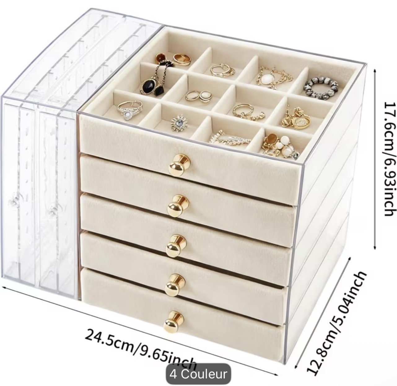 Organisateur de bijoux transparent – Élégance et rangement