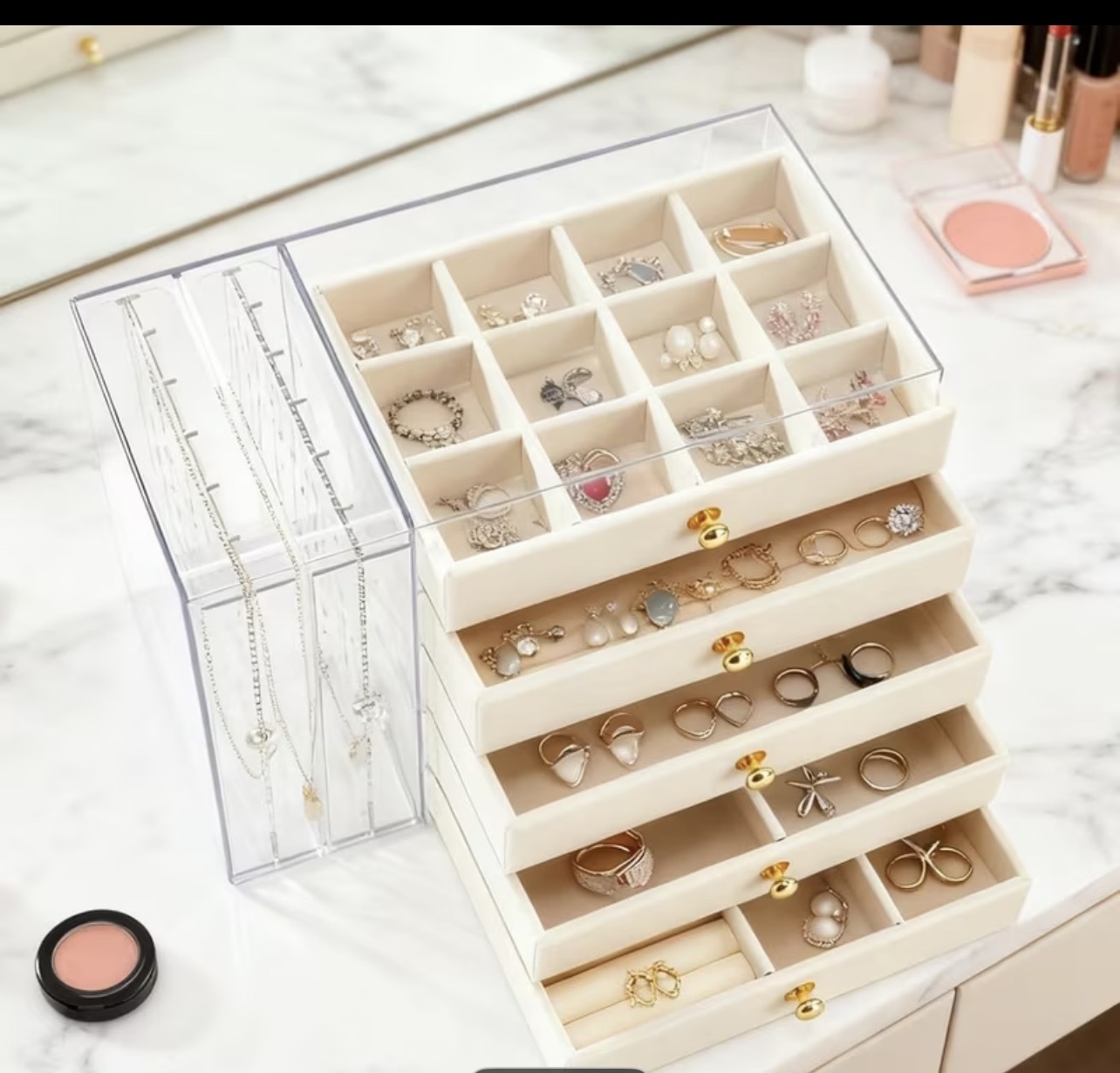 Organisateur de bijoux transparent – Élégance et rangement