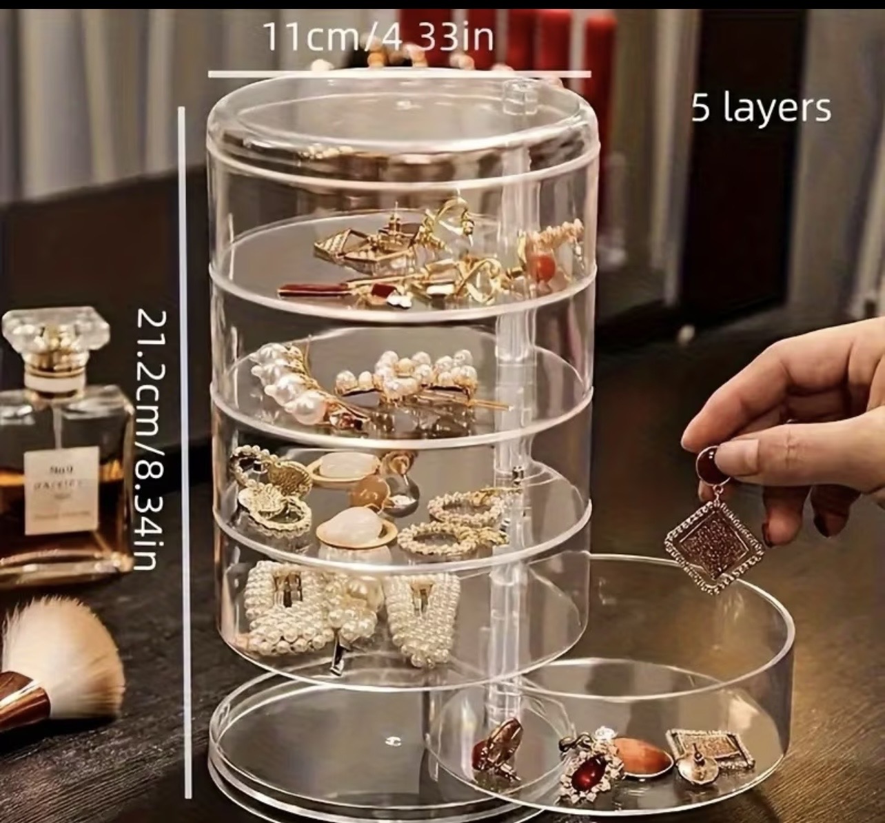 Organisateur de bijoux transparent – Élégance et rangement