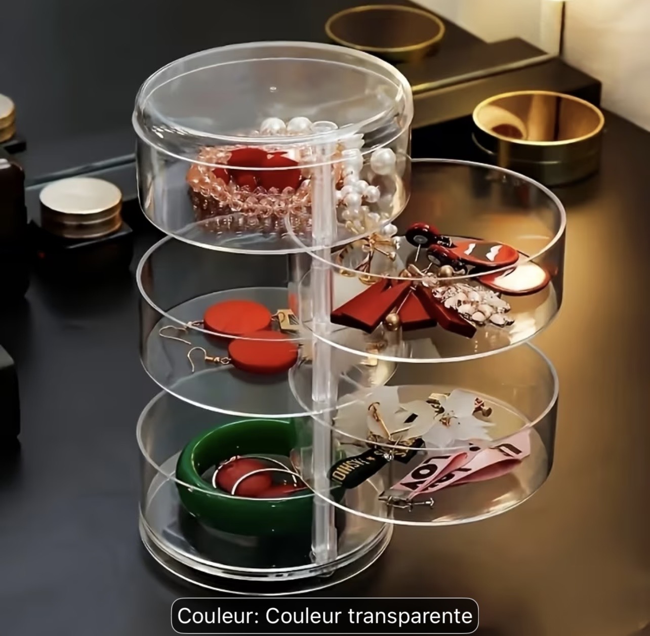 Organisateur de bijoux transparent – Élégance et rangement