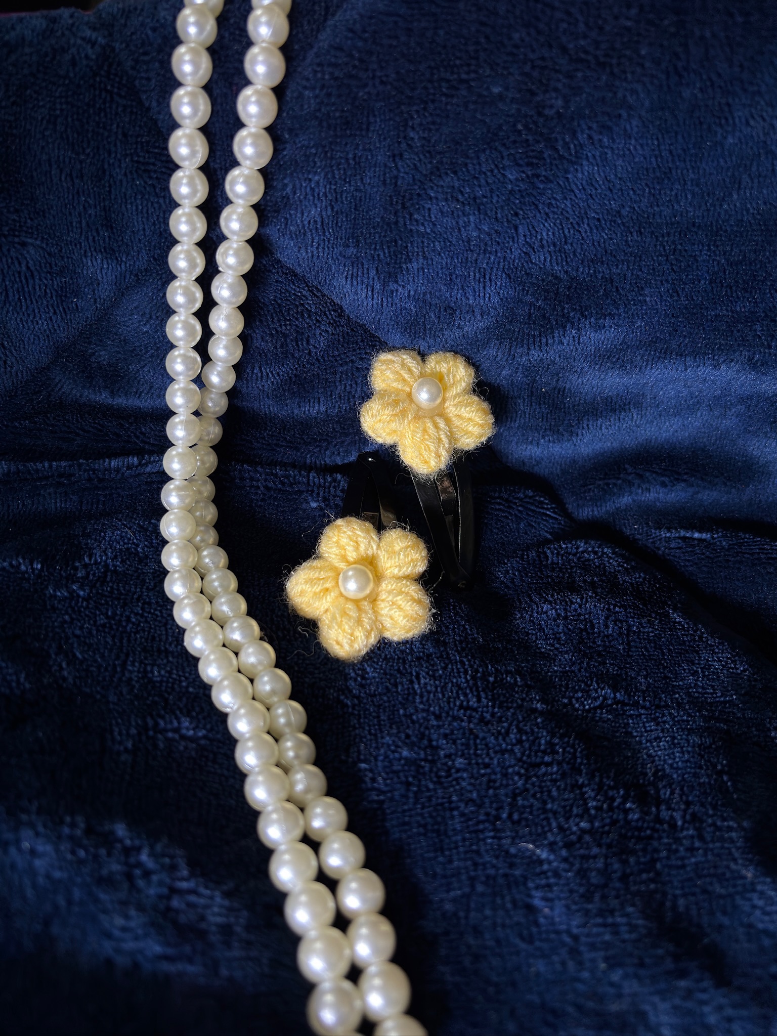 Crochet Hair Pins (Pair of 2) Yellow Design