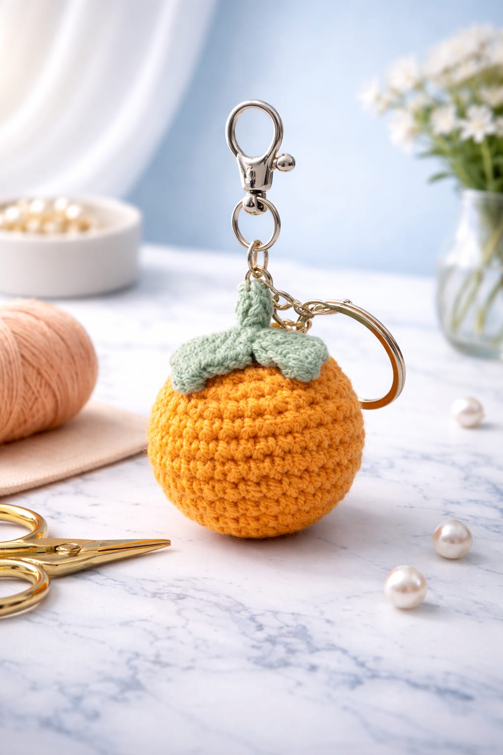 Peach Keychain