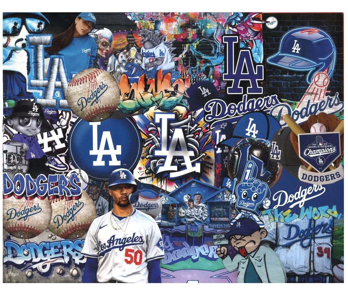 La Dodgers collage artwork