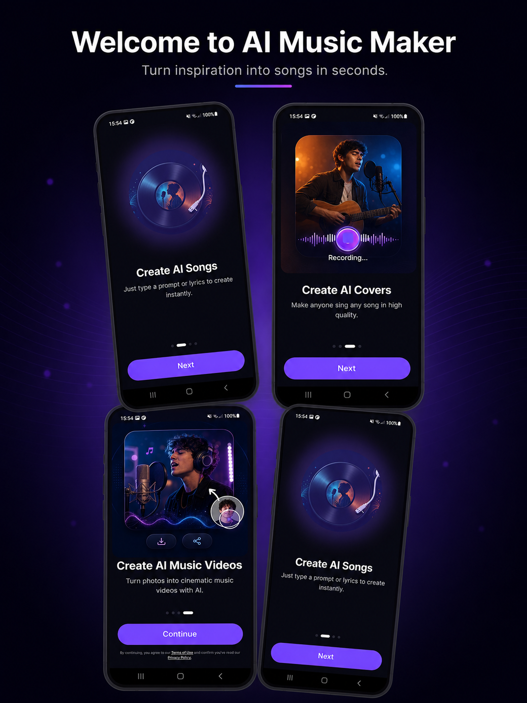 Muzicon | Flutter App AI Song and Video Generator
