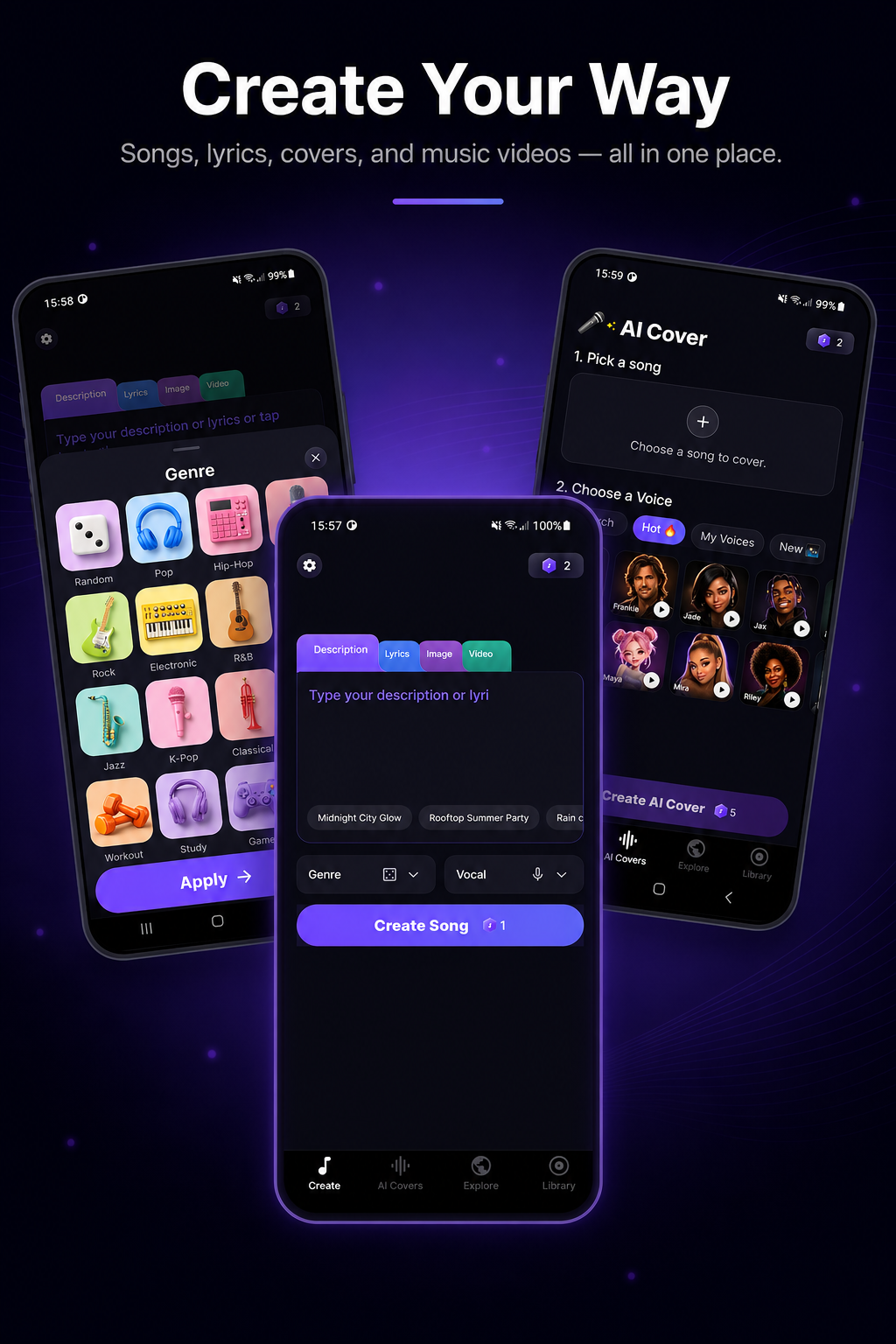 Muzicon | Flutter App AI Song and Video Generator
