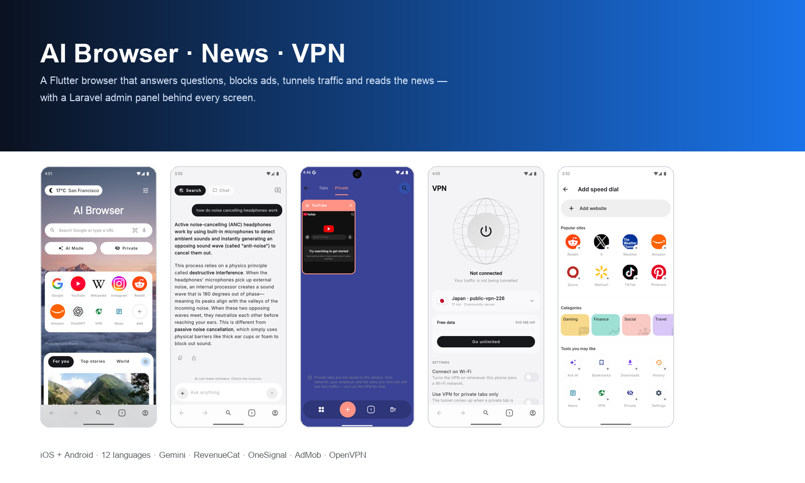 AI Browser VPN News System - Discover