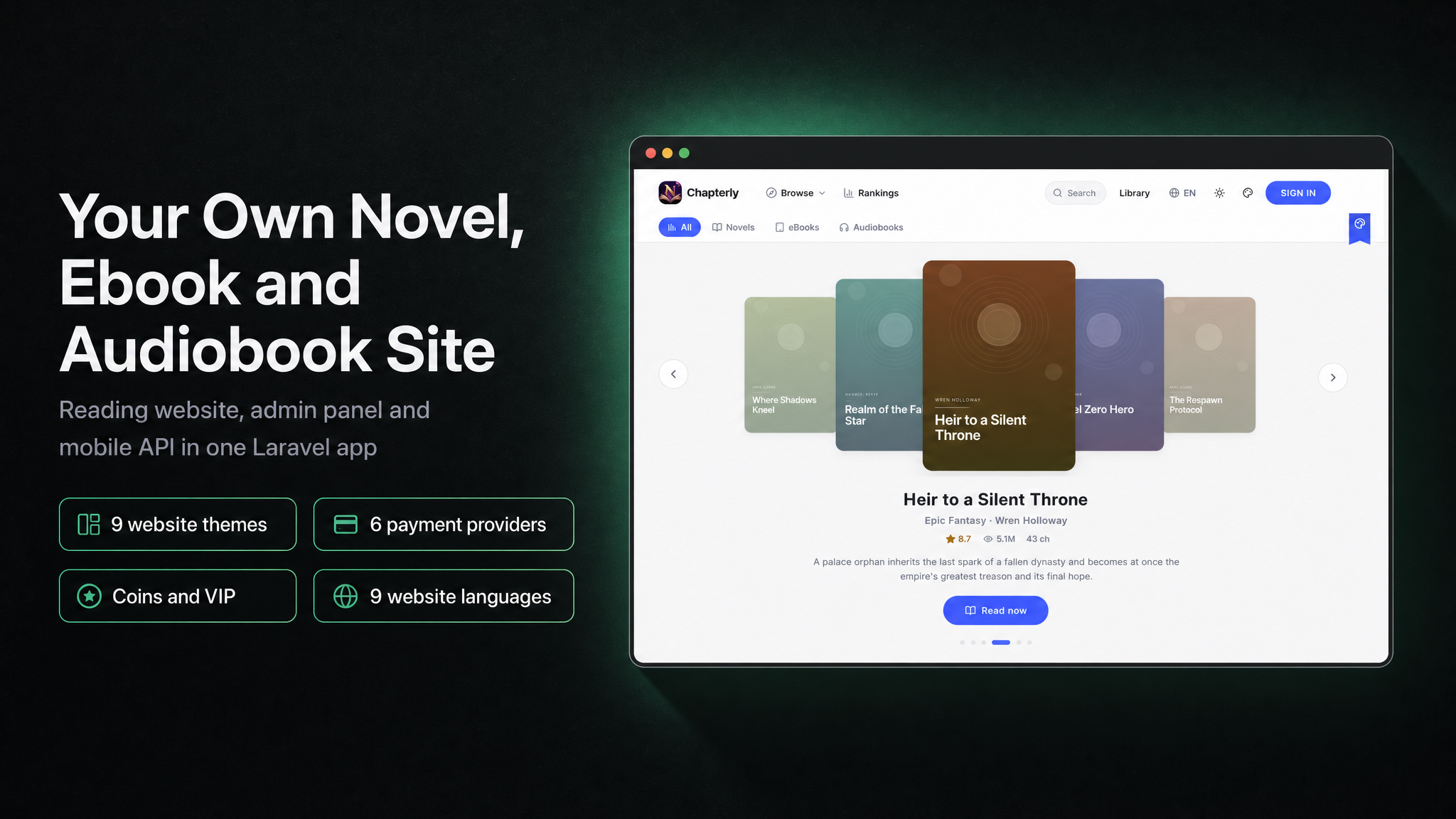 Chapterly | Mobile App eBook and Audiobook Platform