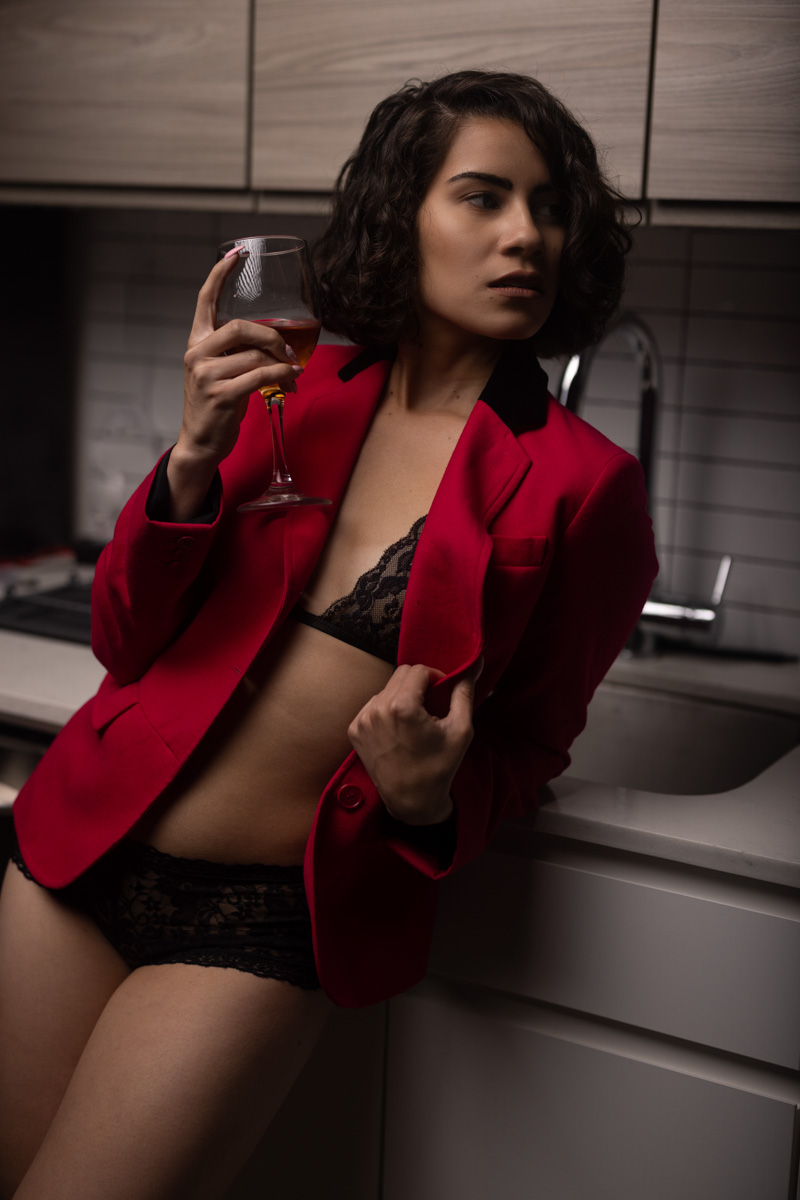 Boudoir portrait with robe styling