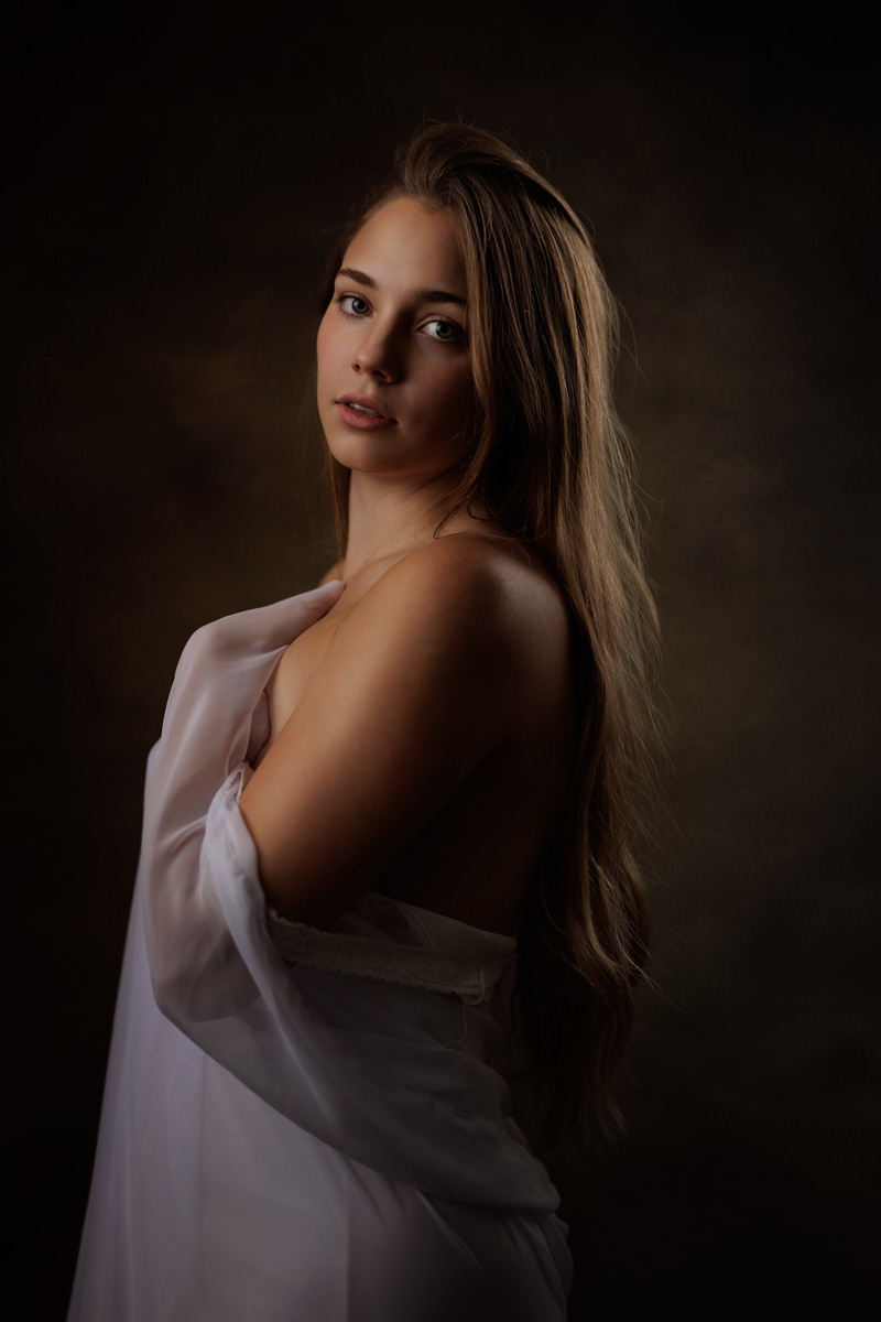 Fine art portrait with fine grain texture