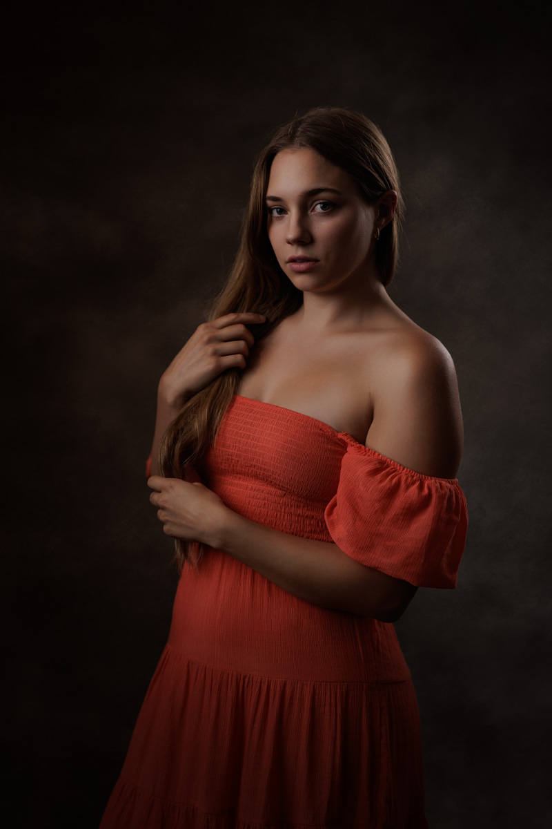 Fine art portrait emphasizing negative space