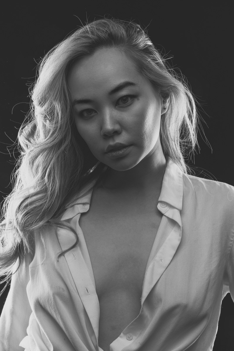Glamour portrait with glossy luxury retouch finish