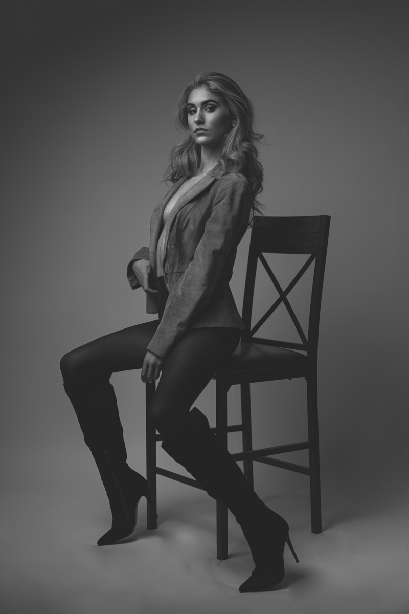 Glamour portrait with fashion-forward styling