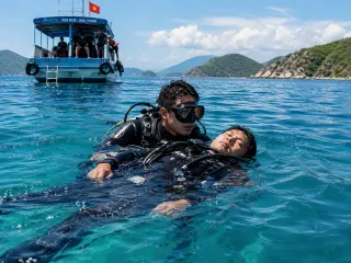 Rescue Diver training on the open water