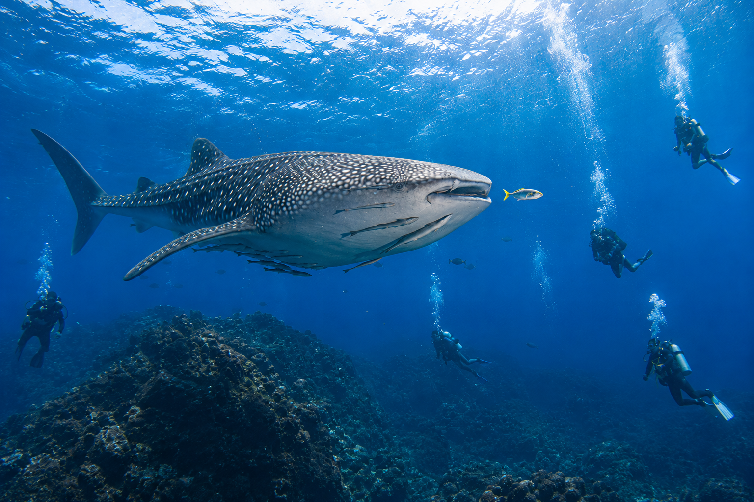 Whale shark at Richelieu Rock in the Andaman Sea