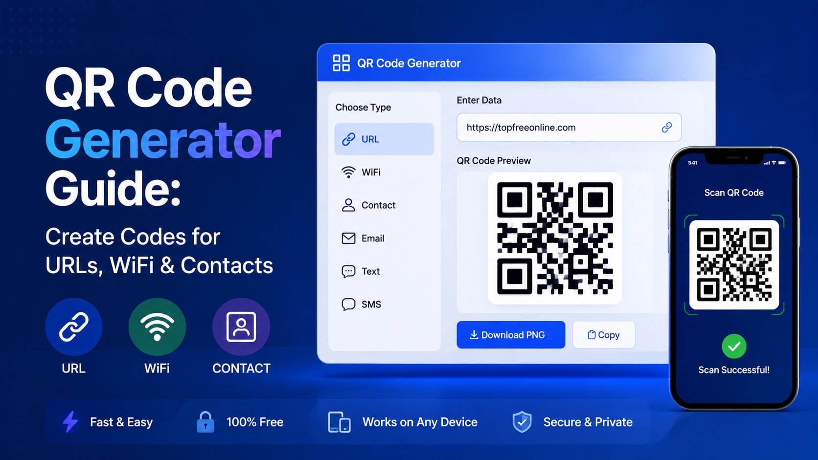 QR Code Generator Guide: Create Codes for URLs, WiFi & Contacts