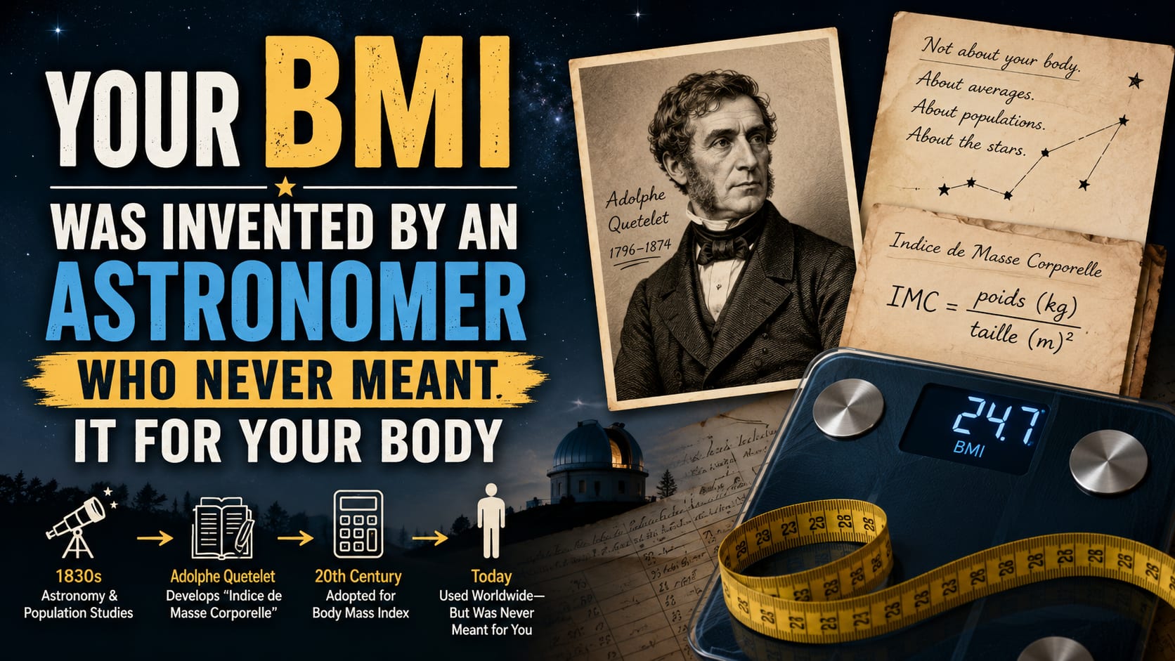 Your BMI Was Invented by an Astronomer Who Never Meant It for Your Body