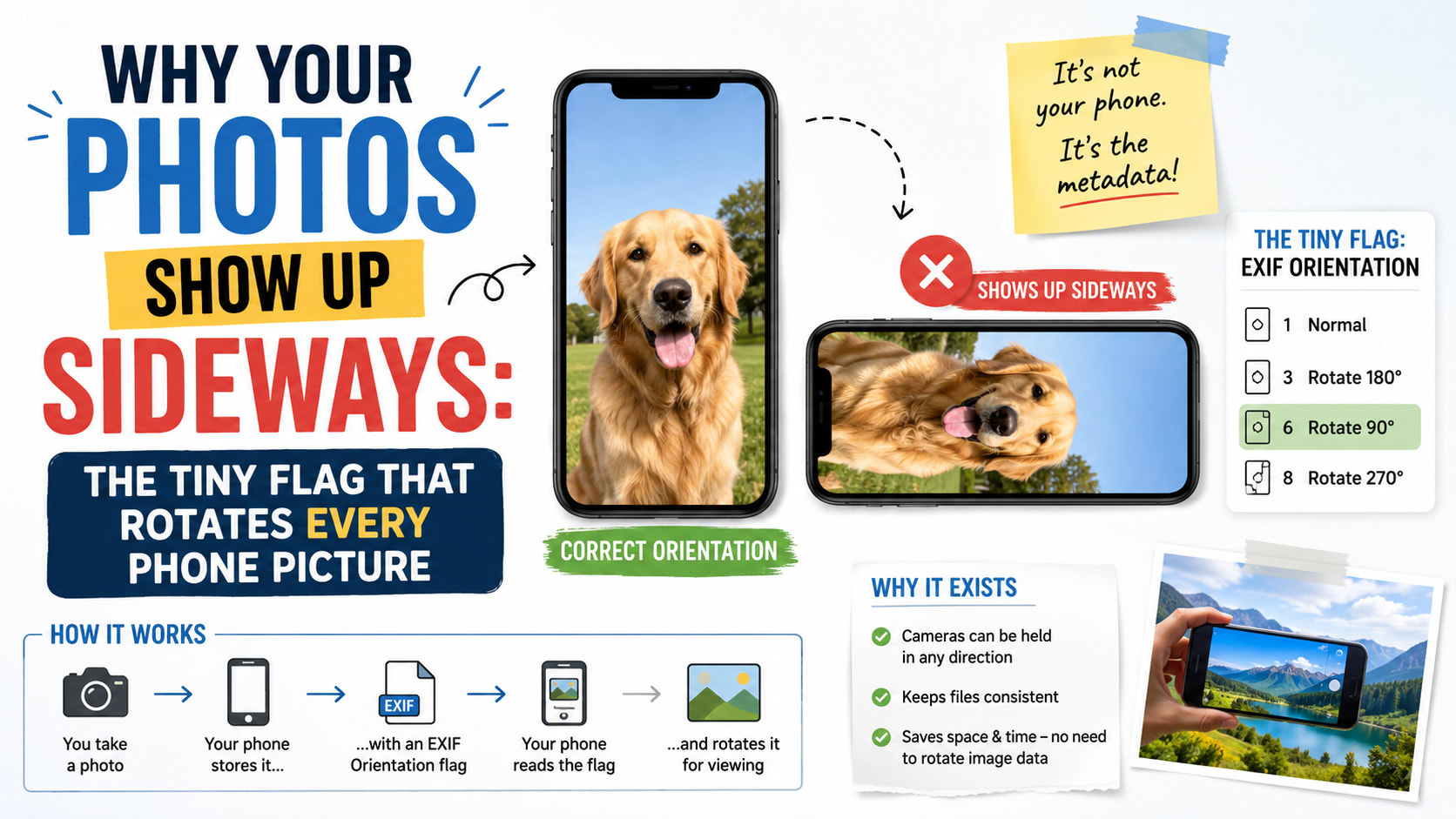 Why Your Photos Show Up Sideways: The Tiny Flag That Rotates Every Phone Picture
