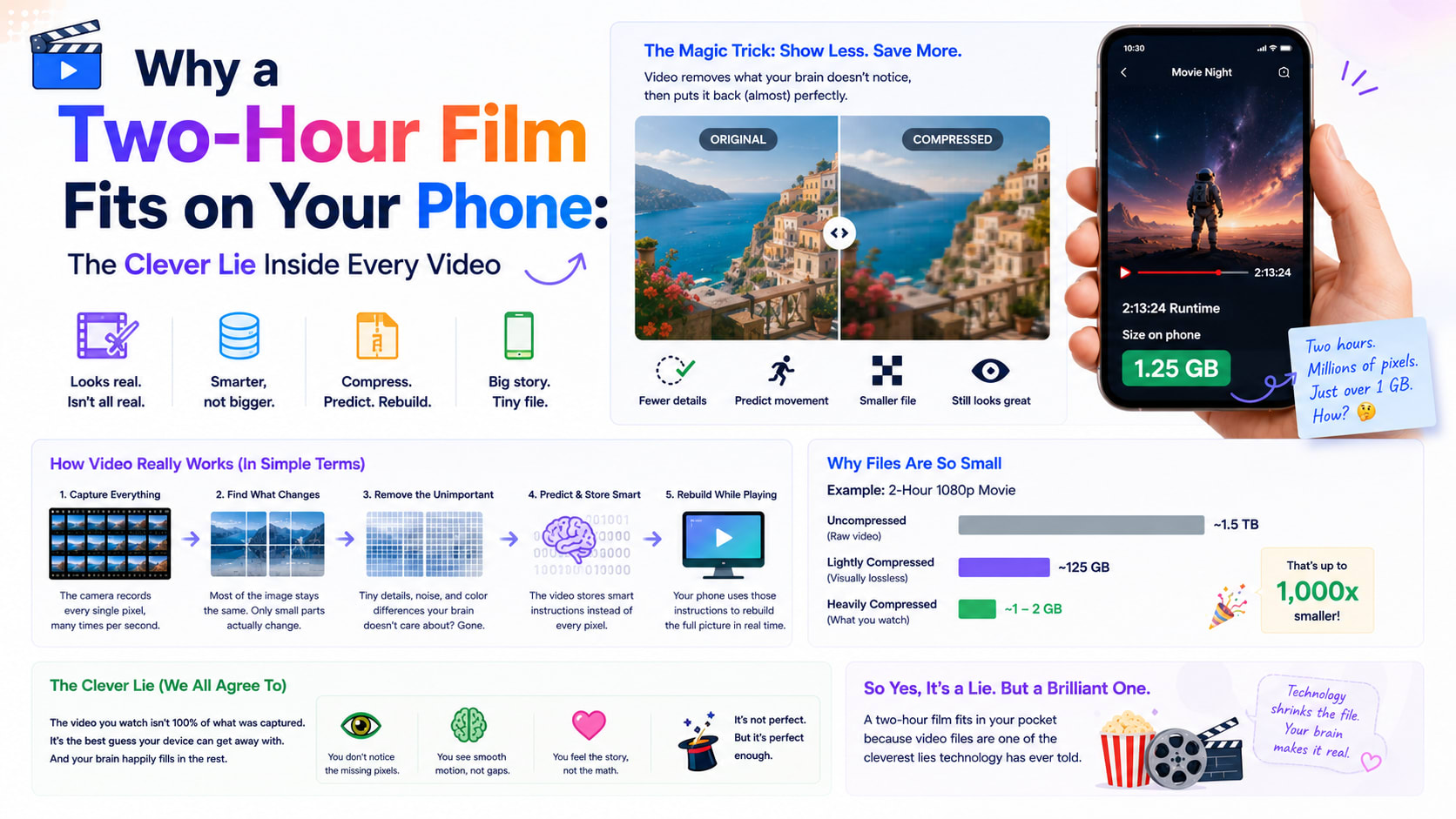 Why a Two-Hour Film Fits on Your Phone: The Clever Lie Inside Every Video