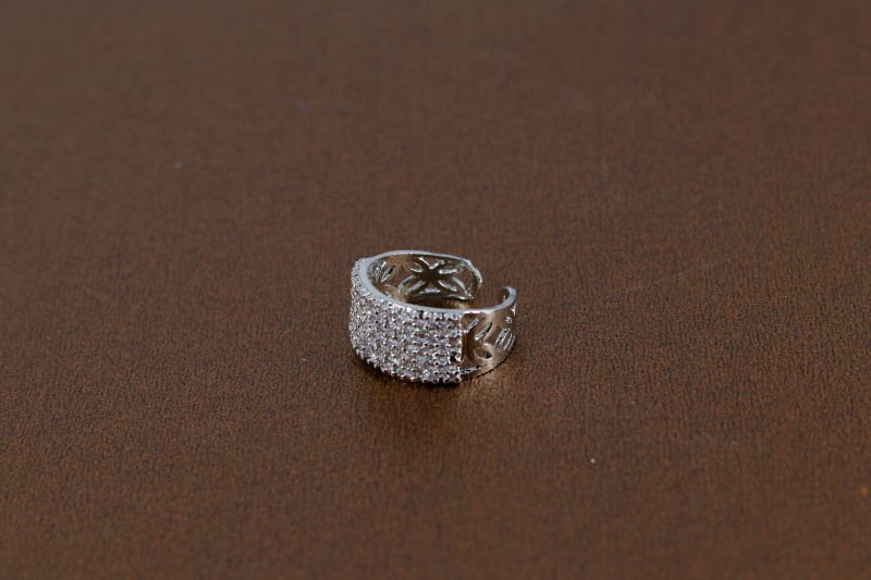 Silver-Plated Adjustable CZ Band Ring | Full Sparkle Pave Setting Design