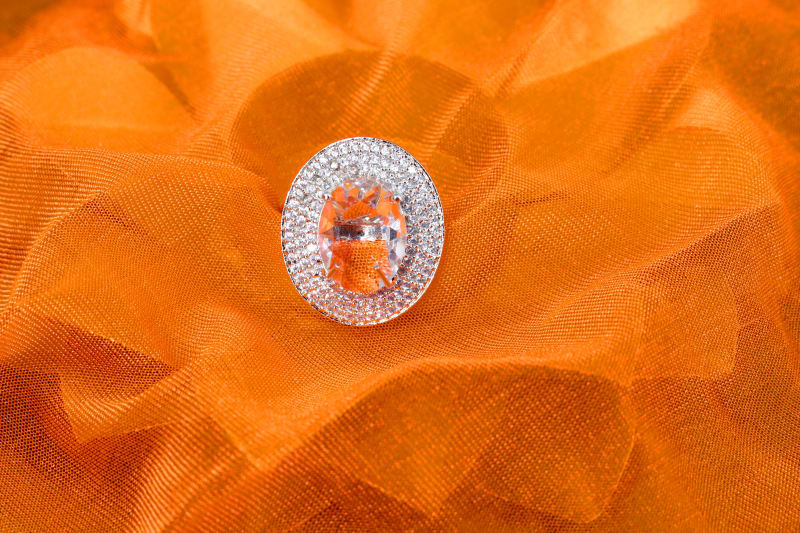 Oval Clear Stone Ring | Elegant Statement Cocktail Ring for Women
