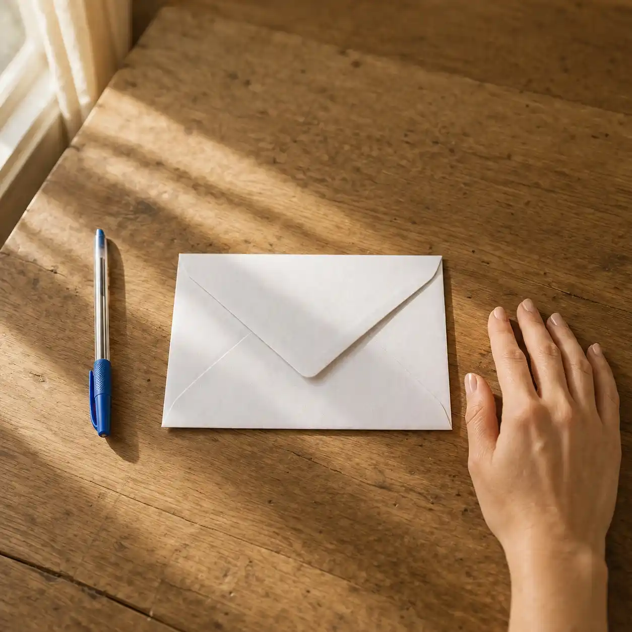 Carta com seu nome escrito à mão