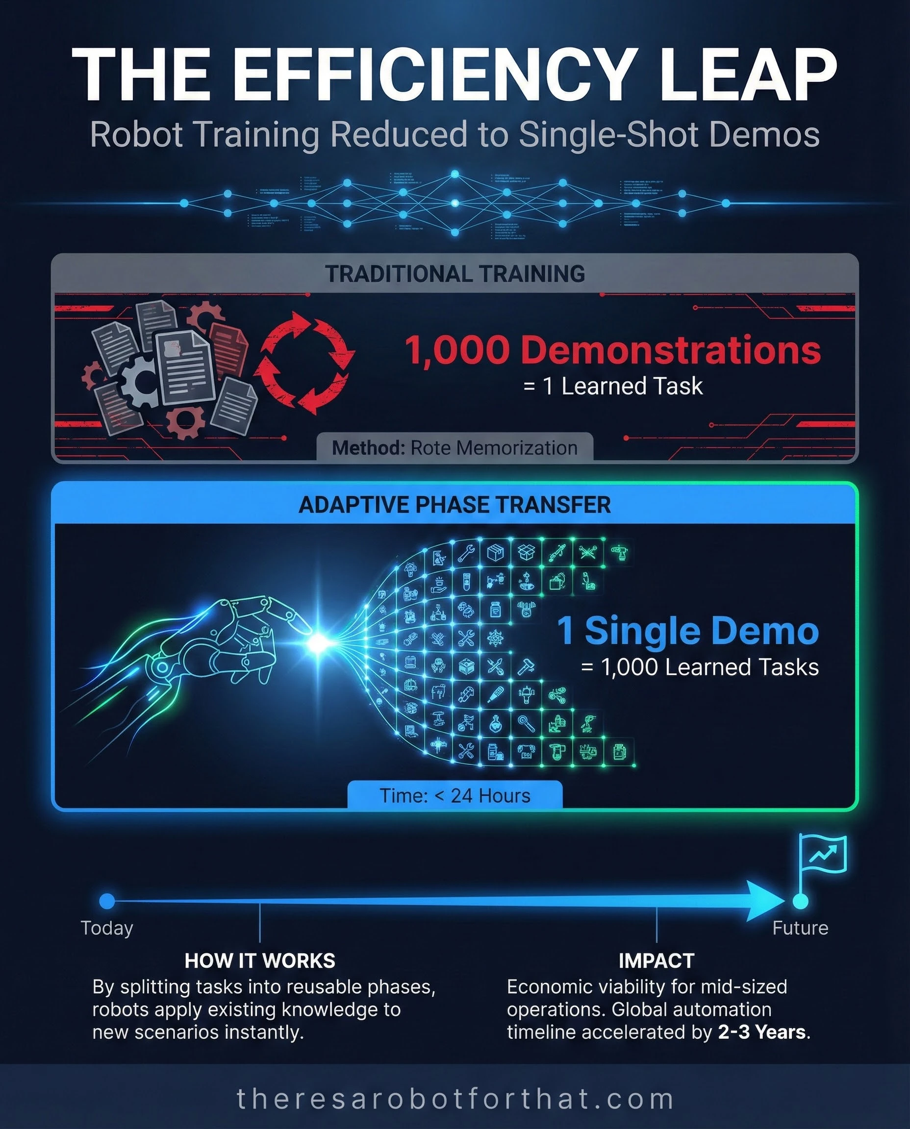 Robots Master 1,000 Tasks in One Day from a Single Demo