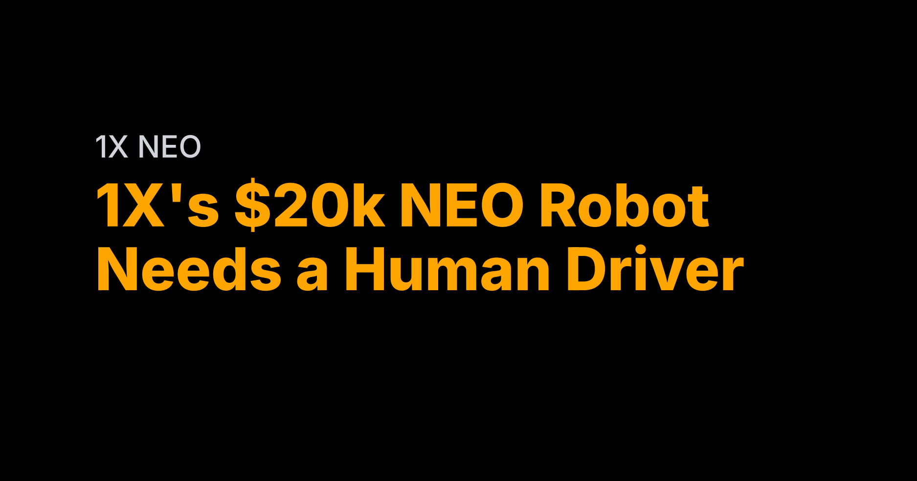 1X's NEO robot has a human driver