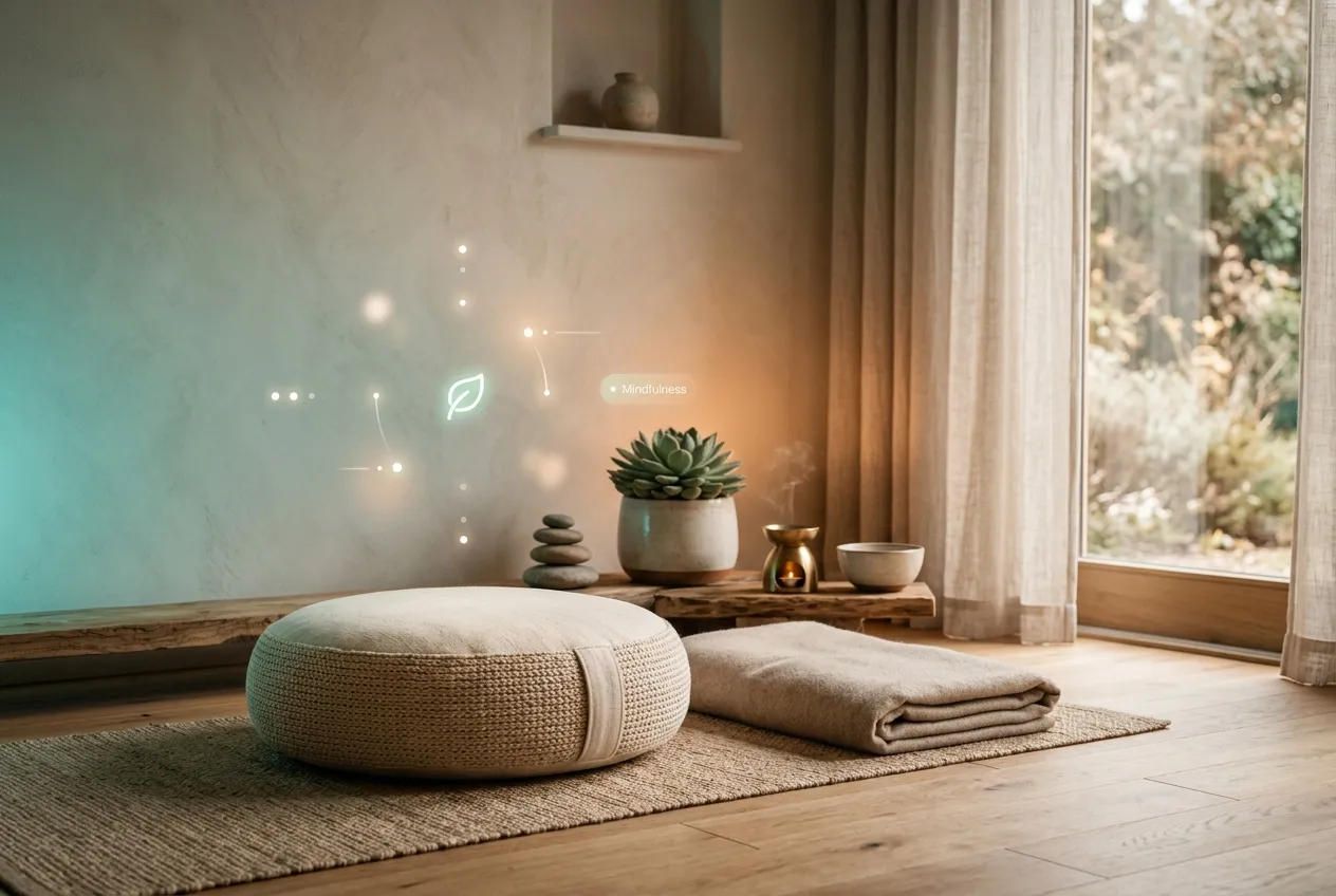 AI-powered meditation app personalizing a session based on user data
