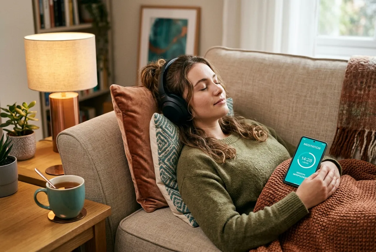 AI-powered meditation app personalizing a session based on user data