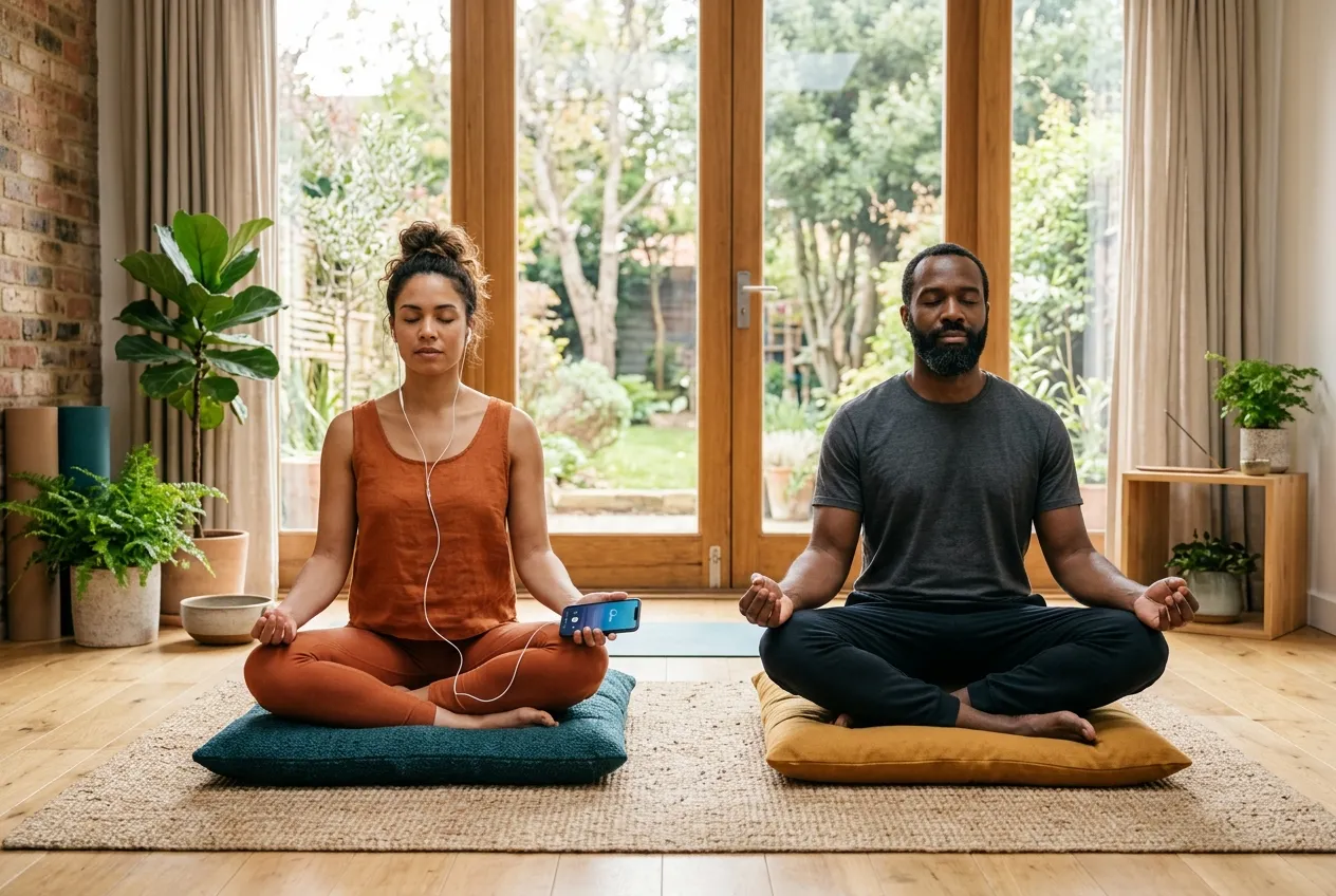 AI-powered meditation app personalizing a session based on user data