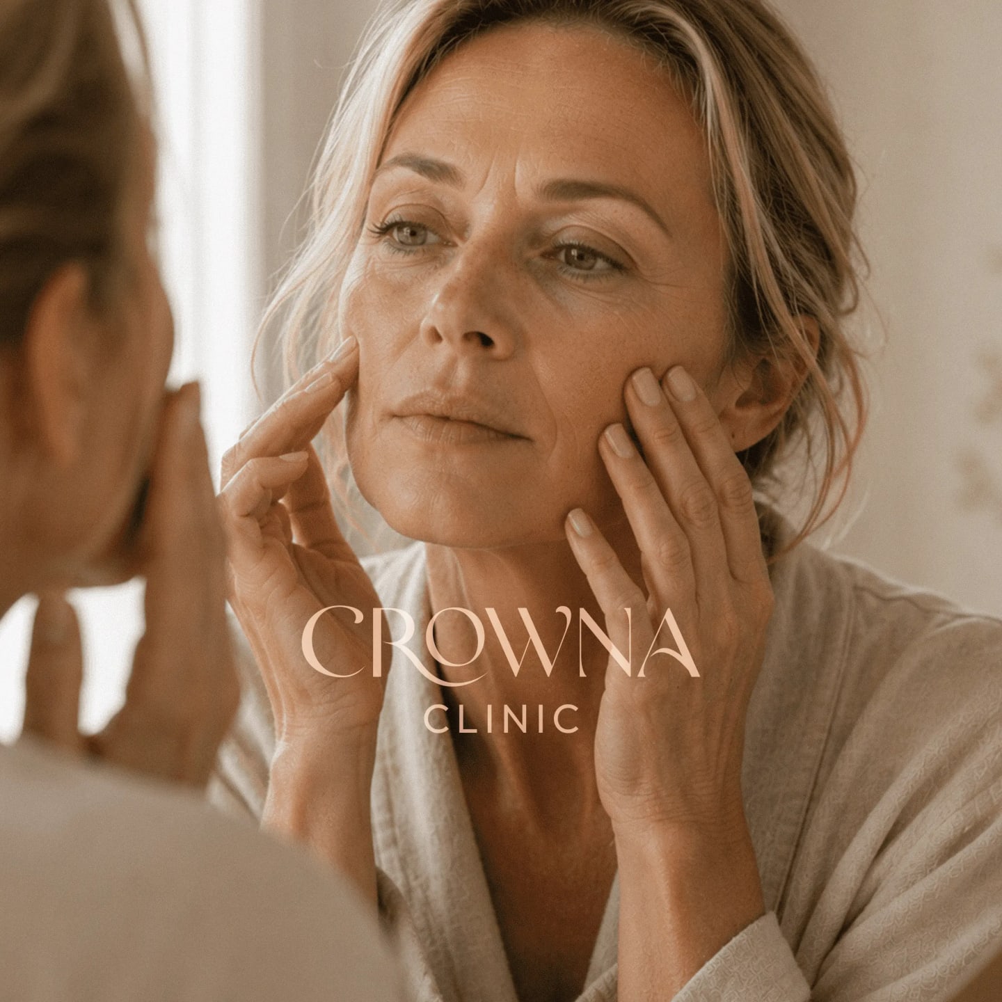Woman on menopause branding for Crowna Clinic