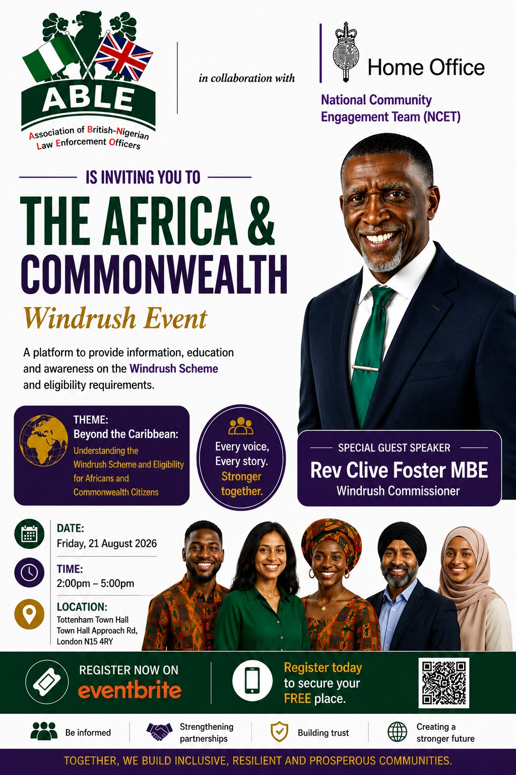 The Africa & Commonwealth Windrush Event flyer