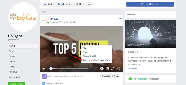 click on Copy video url current time|| download facebook videos