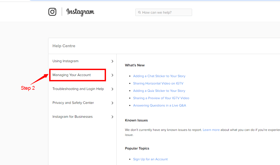 Click On Manage your Account