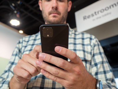 Google Pixel 5 in man hand