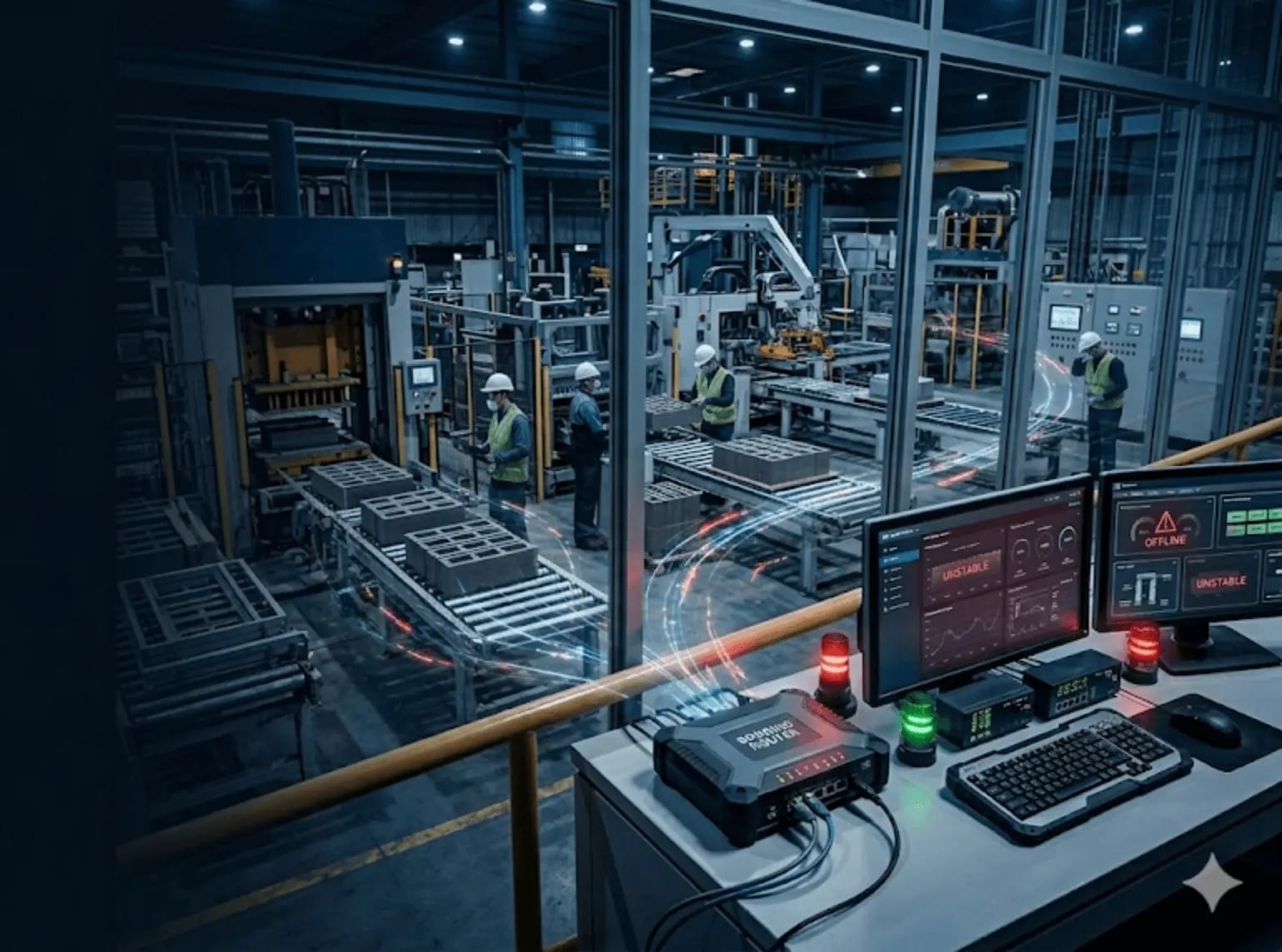 Modern manufacturing plant interior with automated machinery