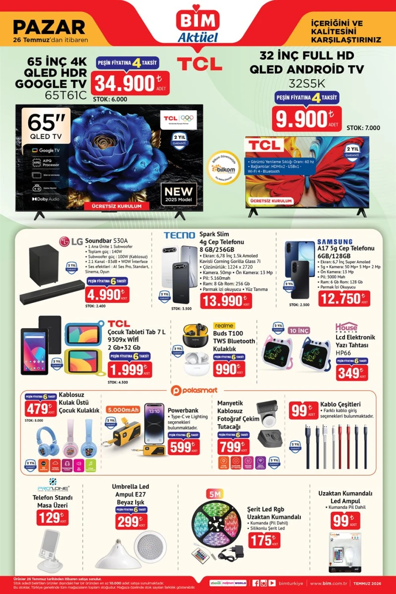 Bim aktüel katalog 26 Temmuz