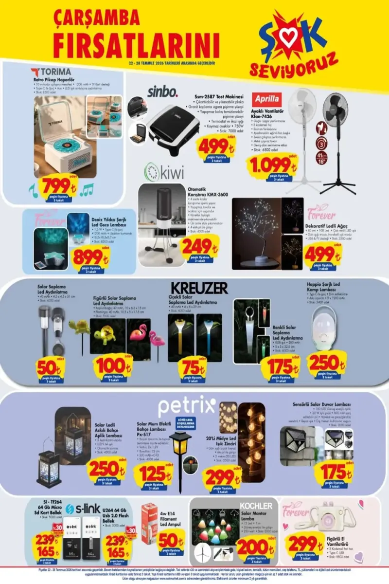 Şok aktüel katalog 22 Temmuz indirim