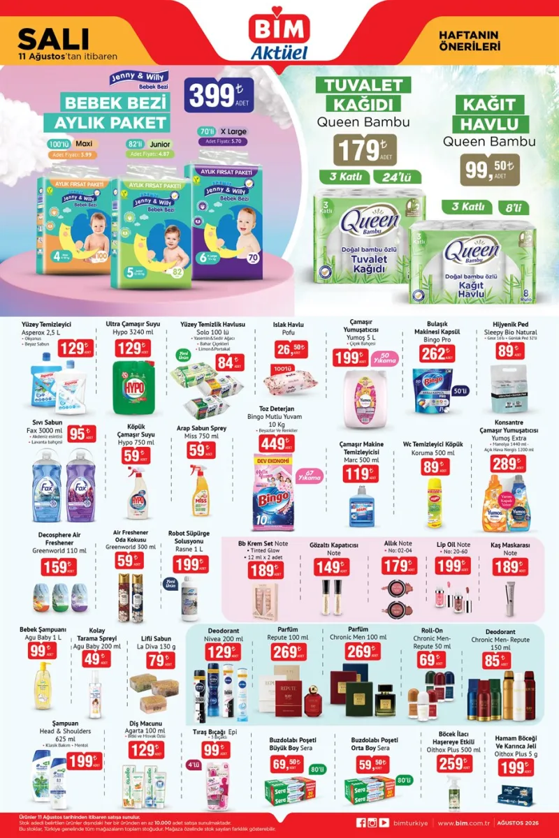 Bim 11 Ağustos aktüel katalog fırsatları