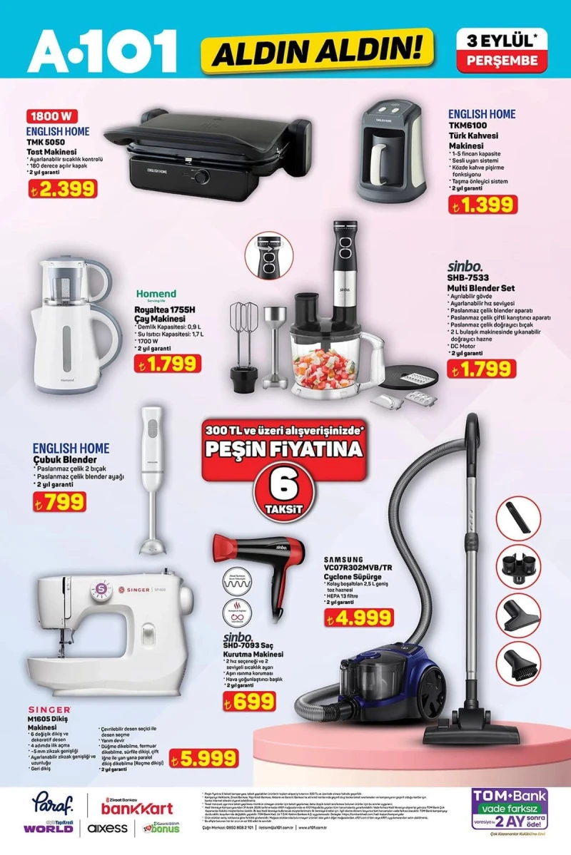A101 aktüel katalog 3 Eylül